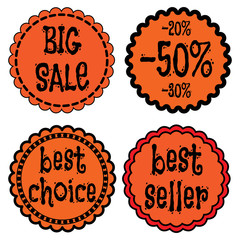 Sale badges, stickers, logo, stamps in Halloween style