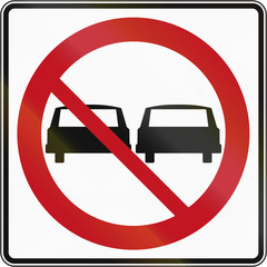 Canadian traffic sign - No overtaking! This sign is used in Quebec