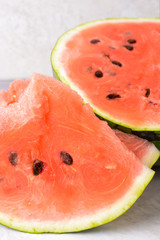 Slices of watermelon on the table