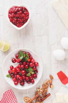Cranberry and walnut  strudel ingredients