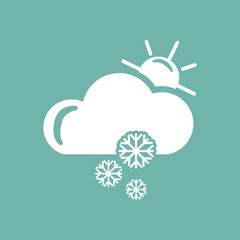 Snowy weather with sun icon