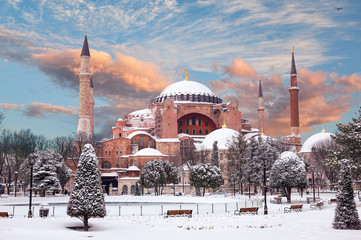 Fototapeta premium Hagia Sophia zimą