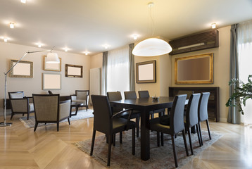 Specious apartment interior, dining area