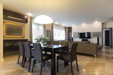 Apartment interior, dining area