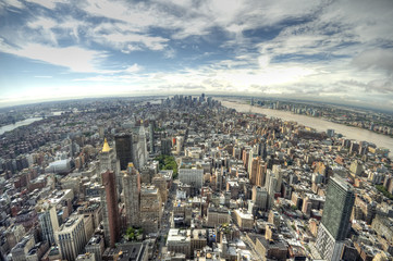 panoramic view over Manhattan, New York city from Empire State building, USA