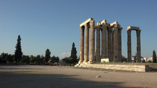 Athens Greece Temple of Zeus ancient ruins 4K 014