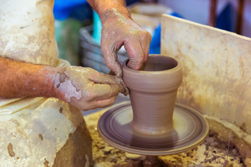 Potter creating a jar