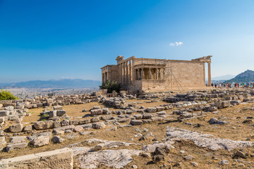Obraz premium Erechtheum temple ruins on the Acropolis in Athens