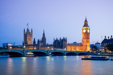 Fototapeta na wymiar The Palace of Westminster Big Ben at night, London, England, UK.