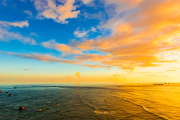 Sunrise, sea, landscape. Okinawa, Japan, Asia.