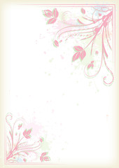 Fototapeta na wymiar Splashing colorful floral frame, vector illustration