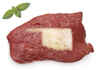 Roast beef meat and fat shaped as Oklahoma.(series)