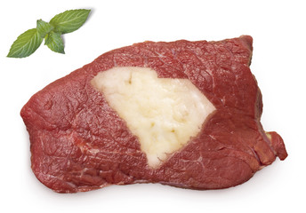 Roast beef meat and fat shaped as South Carolina.(series)