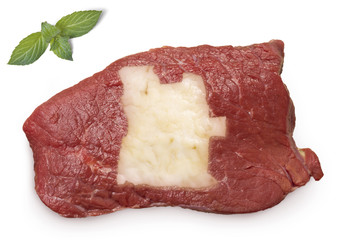Roast beef meat and fat shaped as Angola.(series)