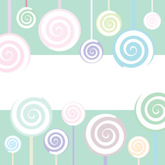 Vector illustration of Lollipop Background with copy-space