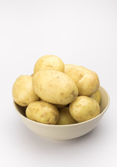 potato isolated on white background close up