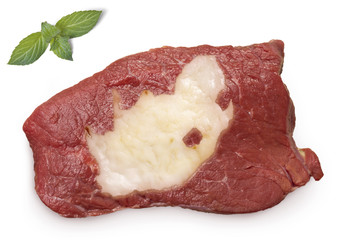 Roast beef meat and fat shaped as South Africa.(series)