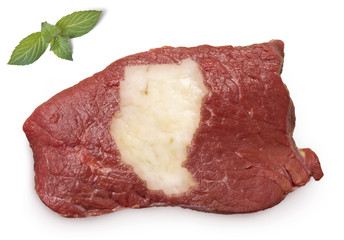 Roast beef meat and fat shaped as Sudan.(series)