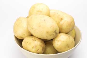 potato isolated on white background close up