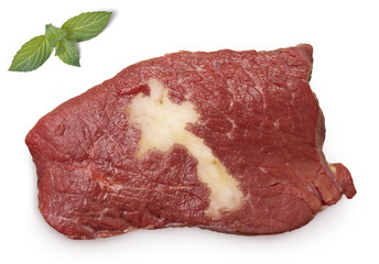 Roast beef meat and fat shaped as Laos.(series)