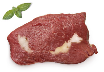 Roast beef meat and fat shaped as Malaysia.(series)