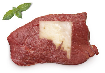 Roast beef meat and fat shaped as Southern Australia.(series)