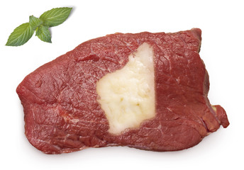 Roast beef meat and fat shaped as Western Australia.(series)