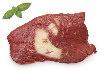 Roast beef meat and fat shaped as Northwest Territories.(series)