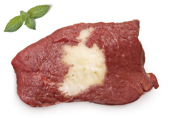 Roast beef meat and fat shaped as Ireland.(series)