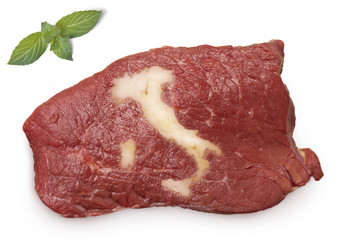 Roast beef meat and fat shaped as Italy.(series)