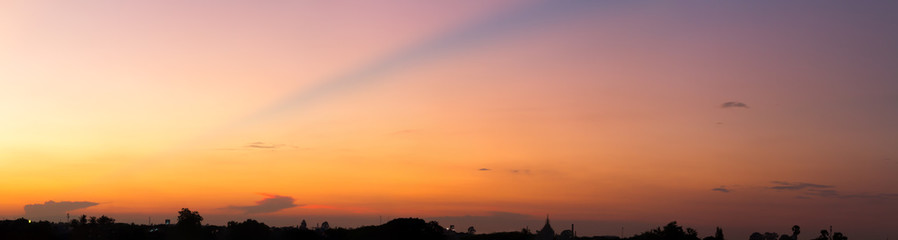 Beautiful twilight sky and cloud - Panorama Effect