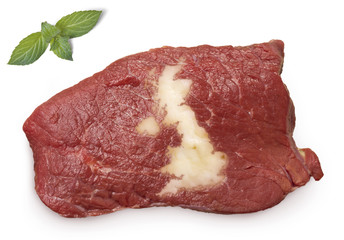 Roast beef meat and fat shaped as United Kingdom.(series)