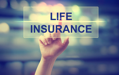 Hand pressing Life Insurance