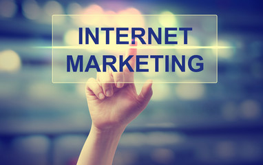 Hand pressing Internet Marketing