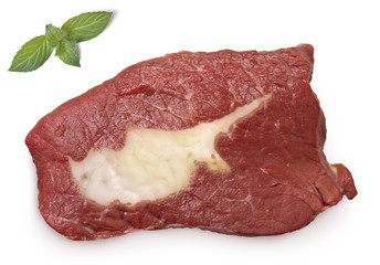 Roast beef meat and fat shaped as Cyprus.(series)