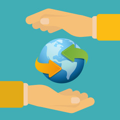 World in hands concept