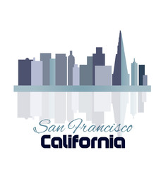 San Francisco blue skyline building logo icon sticker