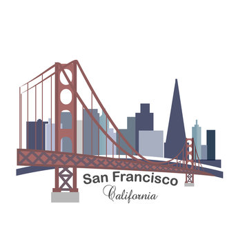 San Francisco California label logo icon sticker