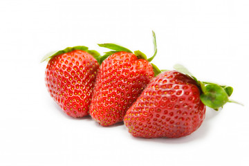 Strawberries isolated on white background