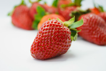 closeup fresh strawberries