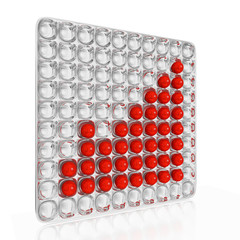 Growth Bar Chart of Red Balls on Silver Tray