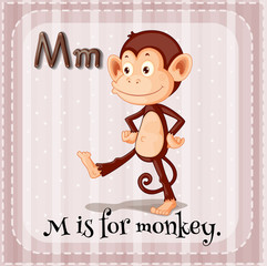 Flashcard M is for monkey