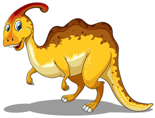 Yellow dinosaur standing alone