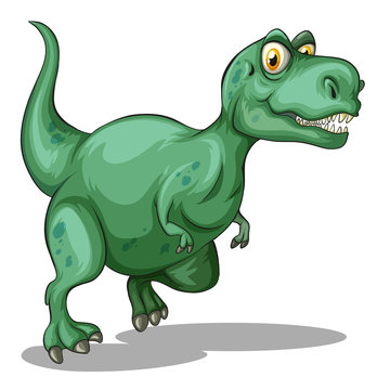 Green tyrannosaurus rex standing
