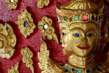 art of thai sculpture in Wat Suan Dok, thai temple in chiang mai