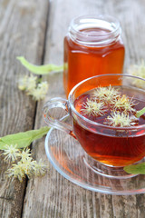 Herbal tea with linden and honey