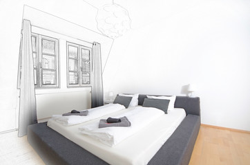 Schlafzimmer- Bauentwurf