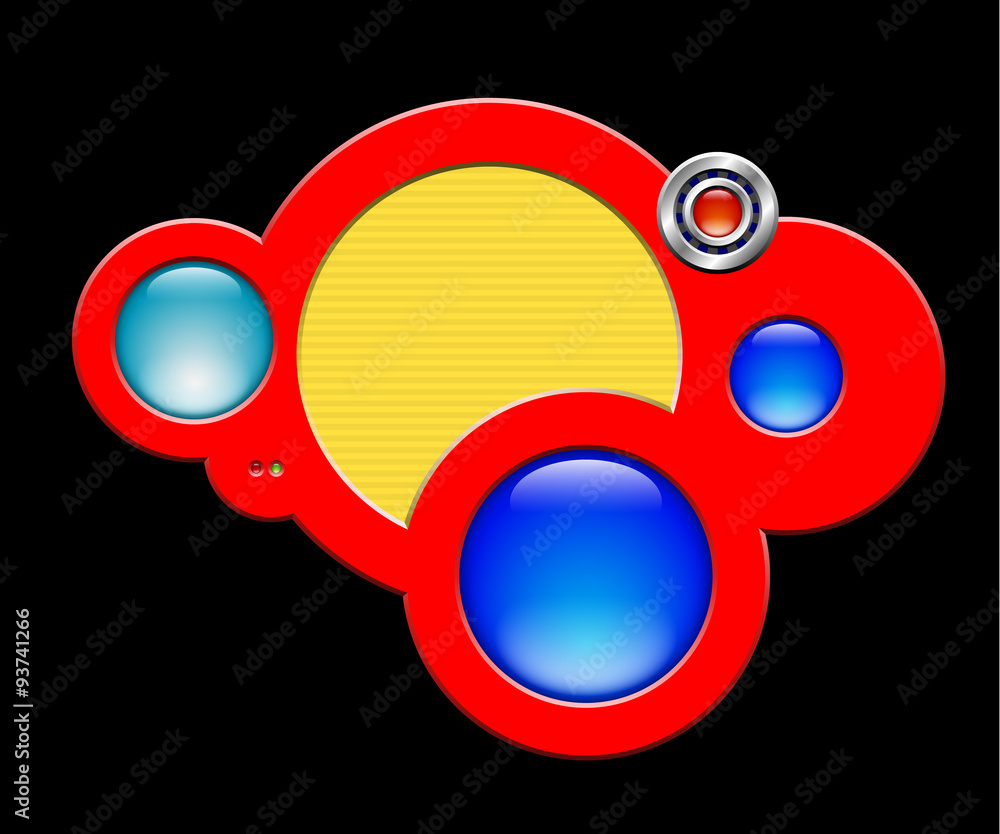 Poster abstract cloud interface with buttons