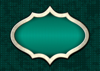 Modern steel label on a dotted surface