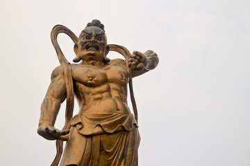 Bronze statue of a Chinese warrior deity